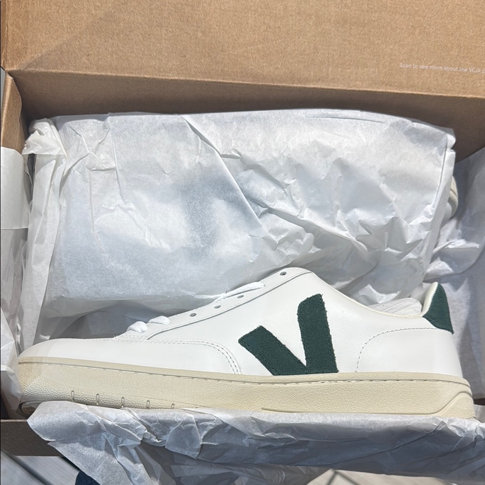Veja White Sneakers with Gray Trim